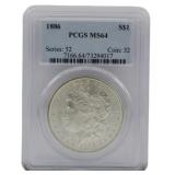 1886 Morgan Silver Dollar PCGS MS64