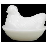 Vtg Hazel Atlas Milk Glass Hen on Nest