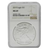2019 American Eagle Silver Dollar NGC MS69