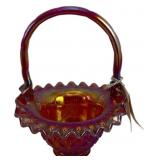 Fenton Glass Basket - 8.5 x 7 x 6