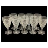 9 Fostoria American Glass Goblets 7" Tall
