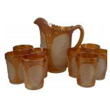 Imperial Glass Pitcher & 8 Tumbler