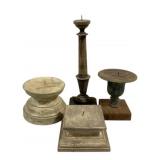 Assorted Large Wood Candle Holders