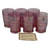 6 Fenton Glass Tumblers - 4.25" Tall