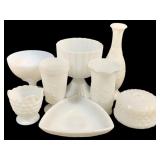 Lot Milk Glass Items