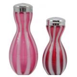Pr Vtg Fenton Opal Cranberry Salt & Pepper
