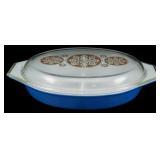 Pyrex Royal Blue Medallion Divided Casserole
