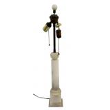 Carved Alabaster Column Lamp - 27"