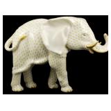 Herend Hungary Fishnet Large Porcelain Elephant