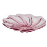 Vtg Murano Pink Art Glass Centerpiece Bowl