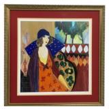 "Indigo Chapeau" by Itzchak Tarkay Signed Art