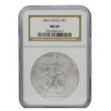 2001 Silver Eagle Dollar NGC Graded MS69