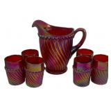 Westmoreland Pitcher & 6 Tumblers