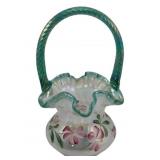 Fenton Glass Basket - 9.5 x 5.5 x 6