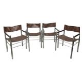 4 Mid Century Chrome Tube Chairs