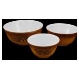 Vtg Pyrex Old Orchard Set of 3 Mixing Bowls