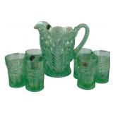 Imperial Glass Pitcher & 6 Tumblers