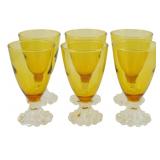 6 Anchor Hocking Berwick Boopie Amber Glasses