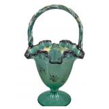 Fenton Glass Basket - 11.25 x 7 x 7