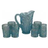 LE Smith Pitcher and 6 Tumblers