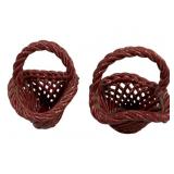 2pc Set Ceramic Baskets 7"x6"x5"