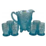 LG Wright Pitcher and 6 Tumblers