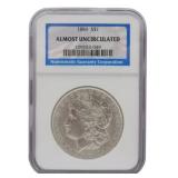 1889 Morgan Silver Dollar NGC Almost Uncirc