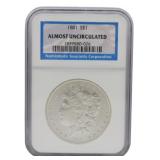 1881 Morgan Silver Dollar NGC Almost Uncirc.