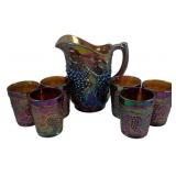 Imperial Glass Pitcher & 6 Tumblers
