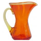 Vtg Amberina Crackle Glass Miniature Pitcher