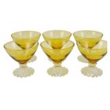 6 Anchor Hocking Berwick Boopie Amber Glasses