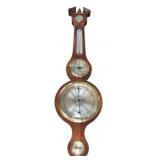 Vintage Mahogany Banjo Barometer 40.5"x11"