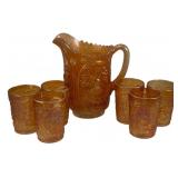 Imperial Glass Pitcher & 6 Tumblers