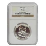 1957 Franklin Half Dollar NGC PF66