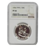 1956 Type 2 Franklin Half Dollar NGC PF66