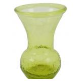 Vintage Blenko Yellow Crackle Glass Vase 4.5"