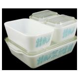 Vtg 4pc Pyrex Butterprint Refrigerator Set