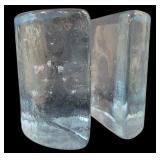 Vintage Pair Blenko Half Circle Glass Bookends