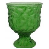 Vtg EO Brody Green Textured Glass Planter 6x5
