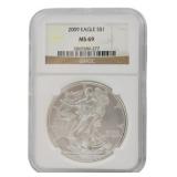 2009 Silver Eagle Dollar NGC Graded MS69