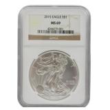 2015 Silver Eagle Dollar NGC MS69