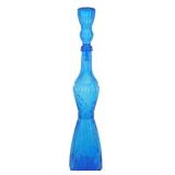 Empoli Blue Genie Bottle Floral Decanter