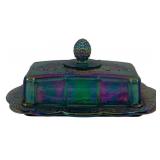 Carnival Glass Butter Dish - 8 x 4.5 x 4