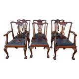 6 Chippendale Style Dining Chairs