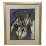 Framed Abstract Art of Musicians - 54 x 46