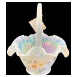 Fenton Glass Basket - 8 x 6 x 7