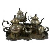 7 Pc Silverplated Tea Set - Some Damage