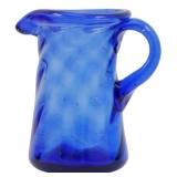 Vtg Cobalt Blue Swirl Miniature Pitcher