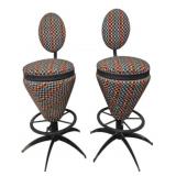Pair Cone Seat Atomic Swivel Barstools