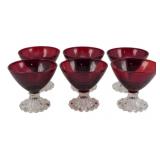 6 Anchor Hocking Berwick Boopie Ruby Sherbets
